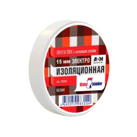 Изолента ПВХ 15мм×20м, белая / Klebebander